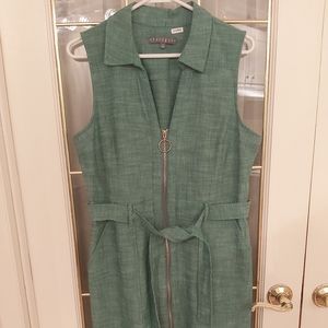 Green Sharagano Collared Dress